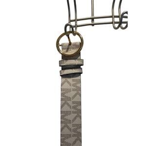 Women's Michael Kors white belt in size Large brand's signature "MK" print